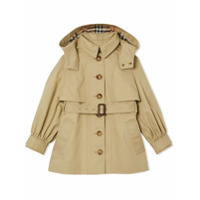 Burberry Kids Trench coat com capuz removível - Neutro