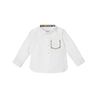 Burberry Kids Vintage Check trim shirt - Branco