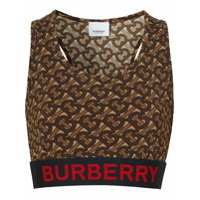 Burberry Regata cropped com estampa monogramada - Marrom
