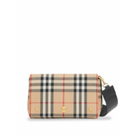 Burberry Vintage Check and Leather Note Crossbody Bag - Amarelo