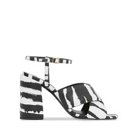 Burberry watercolour print block-heel sandals - Preto