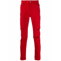 Buscemi Calça jeans slim com efeito destroyed - Vermelho