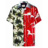 Buscemi Camisa com estampa de palmeira - Vermelho