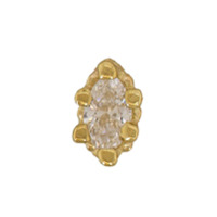 BVLA Brinco único Crown de ouro 14k com diamante - YLWGOLD