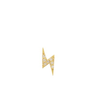 BVLA Brinco único de raio em ouro 18k com diamante - YLWGOLD