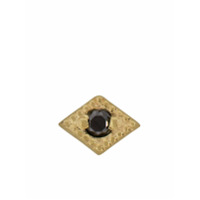 BVLA Brinco único Harlequin de ouro 14k com diamante negro - YLWGOLD