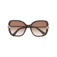 Bvlgari Óculos de sol quadrado com lentes coloridas - Marrom