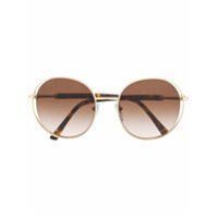 Bvlgari oversized round frame sunglasses - Dourado