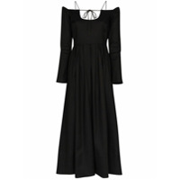 By Any Other Name Vestido longo ombro a ombro Pastoral - Preto