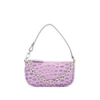 BY FAR Bolsa tiracolo Rachel com efeito depele de crocodilo - Roxo