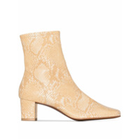 BY FAR Sofia 50mm snake-effect ankle boots - Neutro