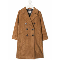 Caffe' D'orzo Trench coat de veludo cotelê com abotoamento duplo - Marrom