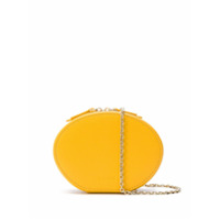 Cafuné Clutch texturizada Egg de couro - Amarelo