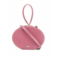 Cafuné Clutch texturizada Egg de couro - Rosa