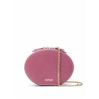 Cafuné Clutch texturizada Egg de couro - Rosa