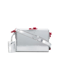 Calvin Klein 205W39nyc Clutch box de couro metalizado - Metálico