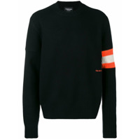 Calvin Klein 205W39nyc Suéter de cashmere com mangas contrastantes - Preto