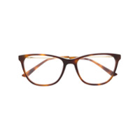 Calvin Klein Armação de óculos retangular tartaruga - Marrom