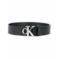 Calvin Klein Cinto de couro com logo na fivela - Preto