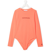 Calvin Klein Kids Blusa mangas longas com estampa de logo - Rosa