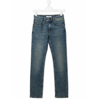 Calvin Klein Kids Calça jeans com logo bordado - Azul