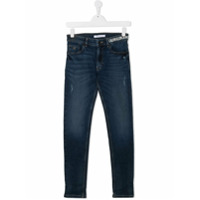 Calvin Klein Kids Calça jeans slim com logo - Azul