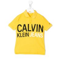 Calvin Klein Kids Camisa polo com estampa de logo - Amarelo