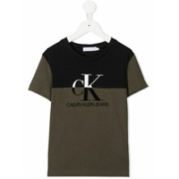 Calvin Klein Kids Camiseta com logo color block - Verde