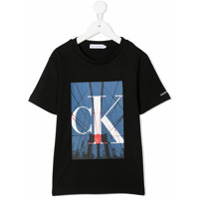 Calvin Klein Kids Camiseta com logo e estampa City - Preto