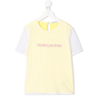Calvin Klein Kids Camiseta com mangas contrastantes - Amarelo
