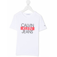 Calvin Klein Kids Camiseta decote careca com estampa de logo - Branco