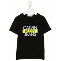 Calvin Klein Kids Camiseta decote careca com estampa de logo - Preto
