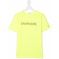 Calvin Klein Kids Camiseta decote careca com logo - Amarelo