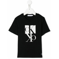 Calvin Klein Kids Camiseta decote careca com logo - Preto