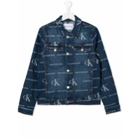 Calvin Klein Kids Jaqueta jeans com estampa de logo - Azul