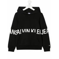 Calvin Klein Kids logo print hoodie - Preto