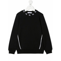 Calvin Klein Kids logo-trim collar sweatshirt - Preto