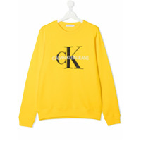 Calvin Klein Kids Moletom com estampa de logo - Amarelo