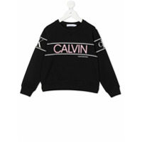 Calvin Klein Kids Moletom com estampa de logo - Preto