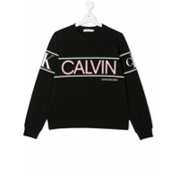 Calvin Klein Kids Moletom com estampa de logo - Preto