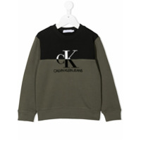 Calvin Klein Kids Moletom com estampa de logo - Verde