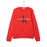 Calvin Klein Kids Moletom com estampa de logo - Vermelho
