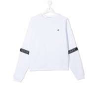 Calvin Klein Kids Moletom com logo e listras - Branco