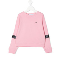 Calvin Klein Kids Moletom com logo e recorte lateral - Rosa