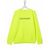 Calvin Klein Kids Moletom neon com estampa de logo - Amarelo