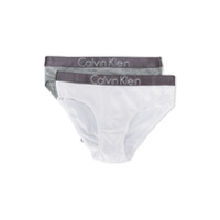 Calvin Klein Kids pack of two logo trim briefs - Cinza