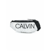 Calvin Klein Kids Pochete com estampa de logo e efeito pele de cobra - Prateado