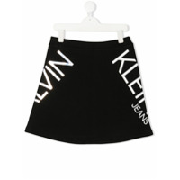 Calvin Klein Kids Saia com estampa de logo furta cor - Preto
