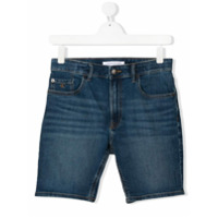 Calvin Klein Kids Short jeans cintura média - Azul