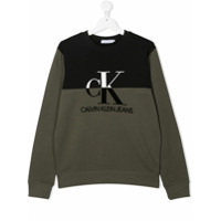 Calvin Klein Kids Suéter com estampa de logo - Verde